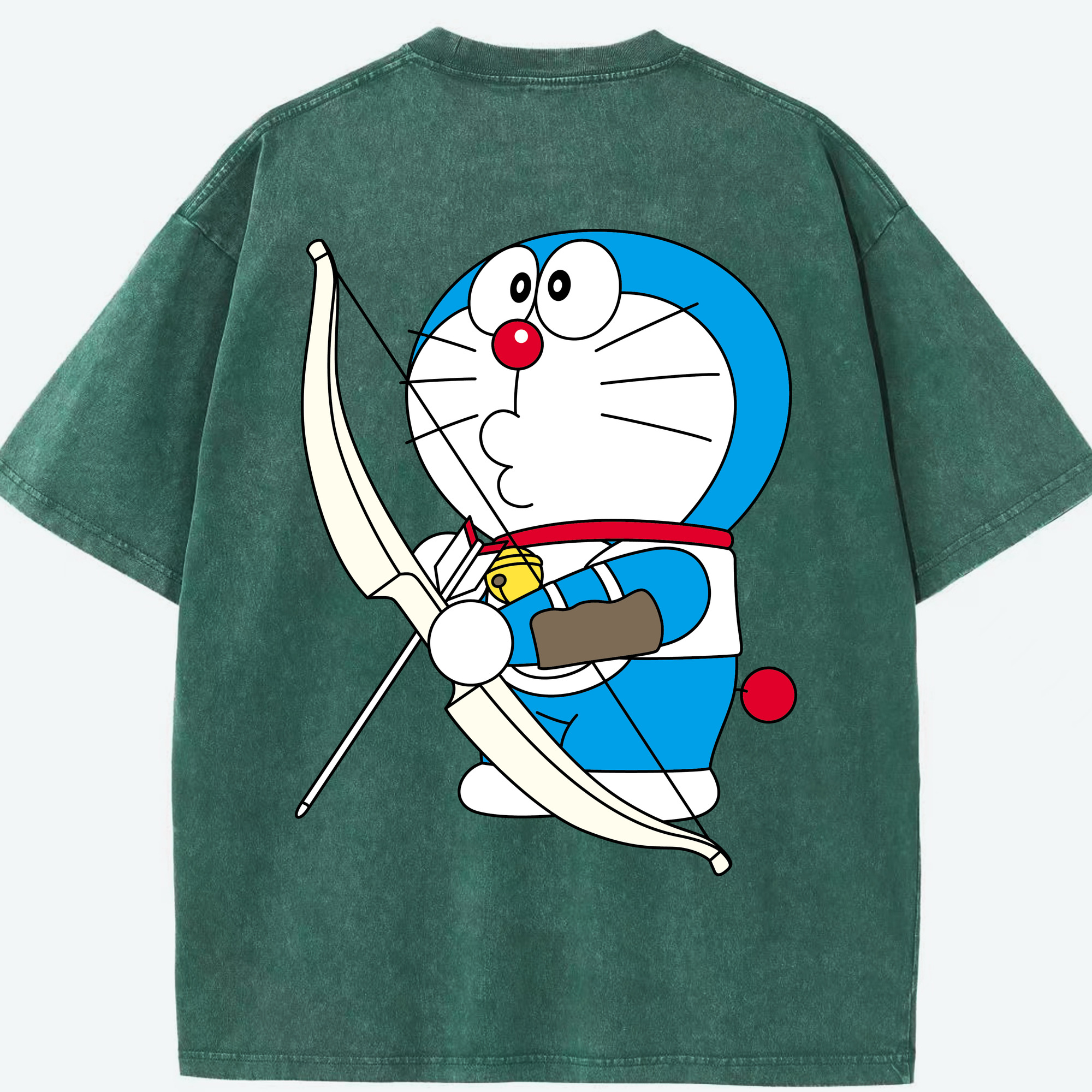 （画像用） ドラえもん Doraemon 綿100% ヴィンテージ風 半袖Tシャツ（背面プリント）